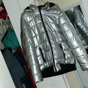 sliver bubble coat